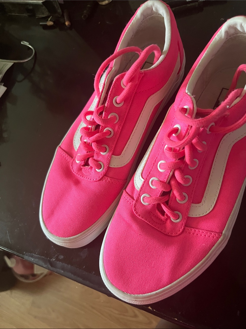 Vans Women’s Bright Pink Canvas Low-Top Sneakers